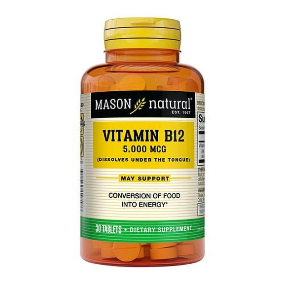 Mason Naturals Vitamin B-12 5000 Mcg Sublingual Tablets - 30 Ea, 2 Pack