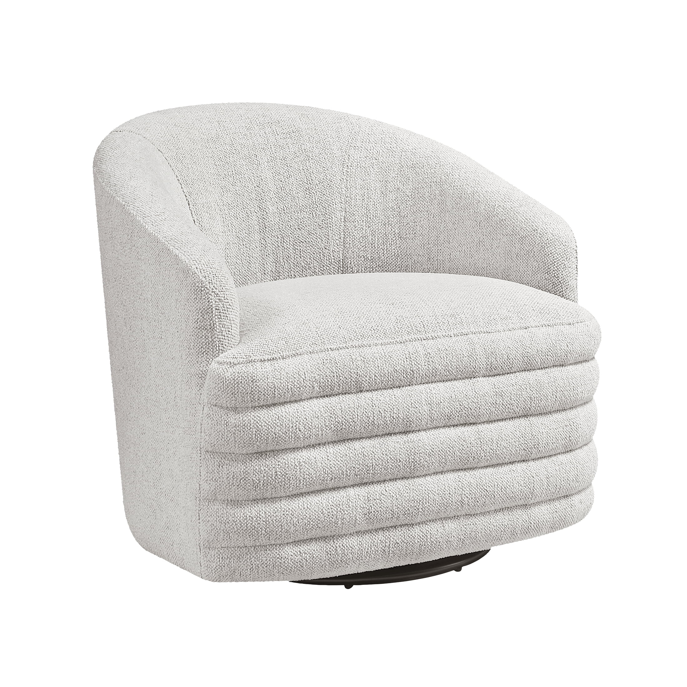OakvillePark Tavira Chenille Barrel Swivel Chair, Beige