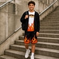 thumbnail image 7 of Quad Seven Boys Short Set Printed Graphic Short Sleeve Shirt & French Terry Matching Shorts 2 Piece, 7 of 7