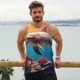 thumbnail image 6 of Logiee Underwater Plant Dolphin Print Men's Workout Tank Top,Quick Dry Workout Tank Top,Gym Muscle Tee,Fitness Bodybuilding Sleeveless T Shirt-Large, 6 of 7
