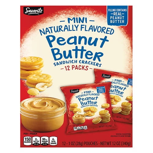 Mini Peanut Butter Sandwich Crackers, 12 oz- Pack of 5