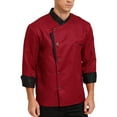 thumbnail image 4 of Venjoe Unisex Long Sleeve Chef Jacket Men's Chef Coat Womens Restaurant Kitchen Cook Shirt Work Burgundy M, 4 of 7