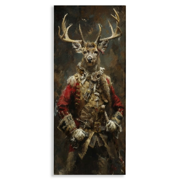 Stupell Industries Regal Deer Portrait Animals & Insects Painting Gallery Wrapped Canvas Art Print Wall Art, 10 x 24