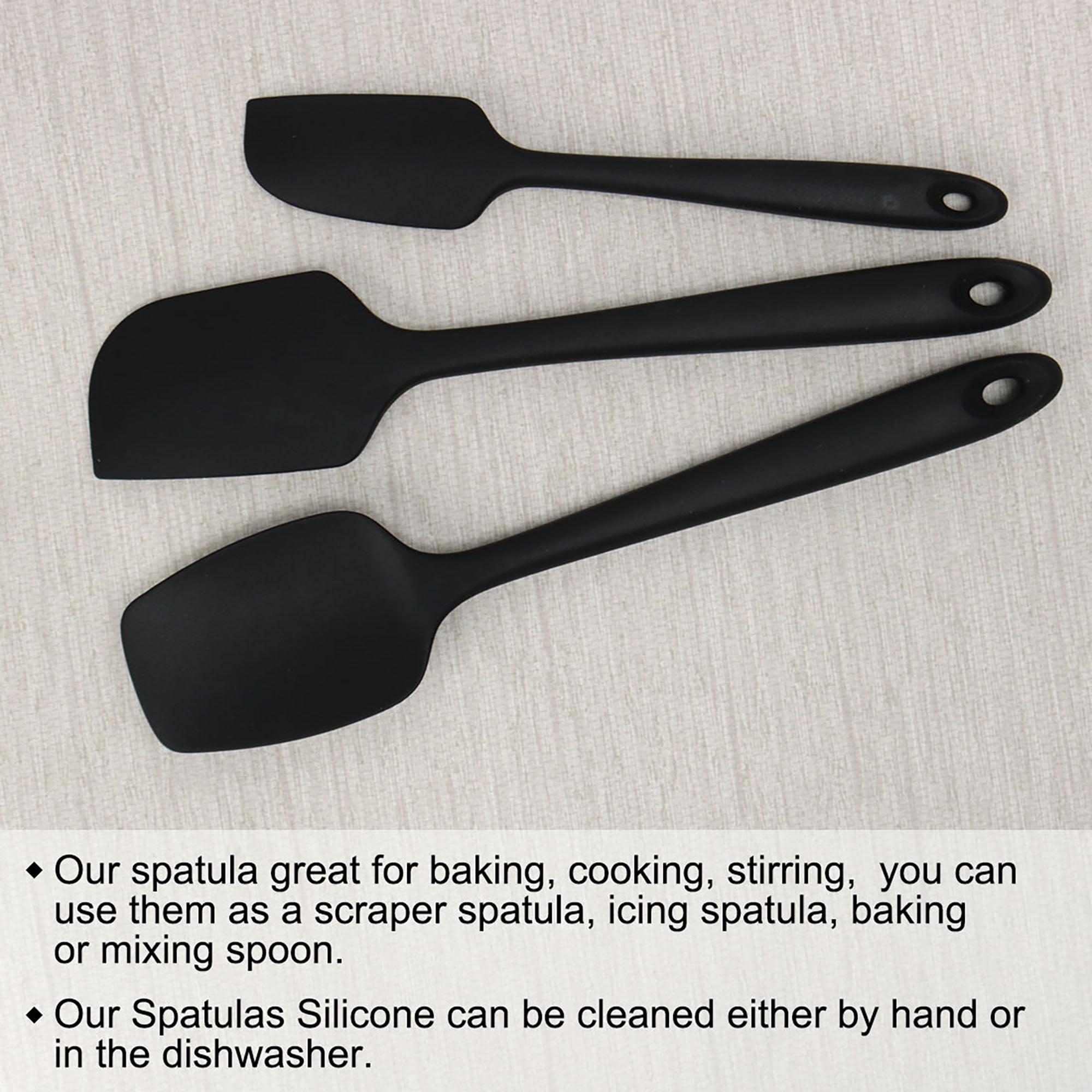 3pcs Kitchen Silicone Spatula Sets Heat Resistant Rubber Scraper
