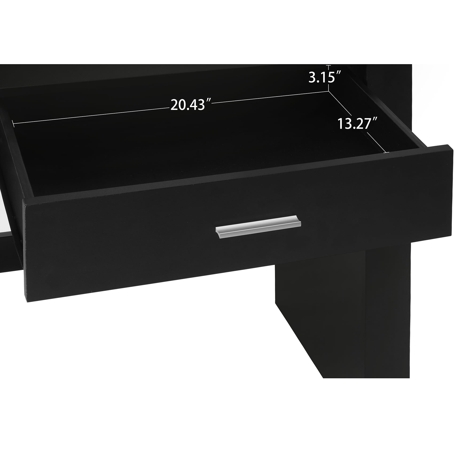 Resenkos Makeup Vanity Desk Set with Mirror & Stool, Bedroom Dressing Table with Large Drawers, Black