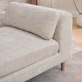 thumbnail image 6 of 83.1"Wide Modern Upholstered End of Bed Bench with Armrests, Chenille Chaise Lounge Couch with 2 Bolster Pillows, Daybed with Rubberwood Legs For Living Room,Bedroom,Apartment,Guestroom, Beige, 6 of 11