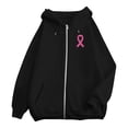thumbnail image 6 of ZSQDM Women's Hoodies Sweatshirts Hoodies for Women Zip Up Breast Cancer Awareness Hoodies for Women Ribbon Graphic Full Zip Up Sweatshirt Oversized Fleece Jackets Clothes Polyester (L), 6 of 7