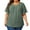 Green, variant on LANREMON Womens Plus Size Tops Summer Crew Neck Short Sleeve Pleated Tunic Tops for Women Loose Fit Floral T-Shirts 3XL