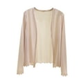 thumbnail image 2 of Fglymey Women's Summer Thin Casual Solid Color Loose Long Sleeves Cardigan Pink L, 2 of 7