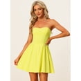 thumbnail image 2 of Disfraz de navidad Allegra K Fiesde sin tirantes mini vestido de tubo acampanado Amarillo claro L, 2 of 6