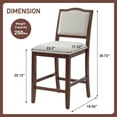 thumbnail image 5 of BOFANG Farmhouse Bar Stools Set of 2, Rustic Counter Height Stools with Wood Frame and Padded Seat,Cherry, 5 of 10