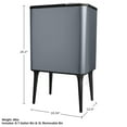thumbnail image 6 of Home-Complete 8.7-Gallon Polypropylene Trash Can with 3L Recycling/Compost Bin (Gray), 6 of 6