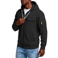thumbnail image 4 of Chiccall Mens Fleece Hoodie Cargo Long Sleeve Full Zip Drawstring Hooded Sweatshirts Casual Loose Fit Athletic Jacket with Multi Pockets, 4 of 6