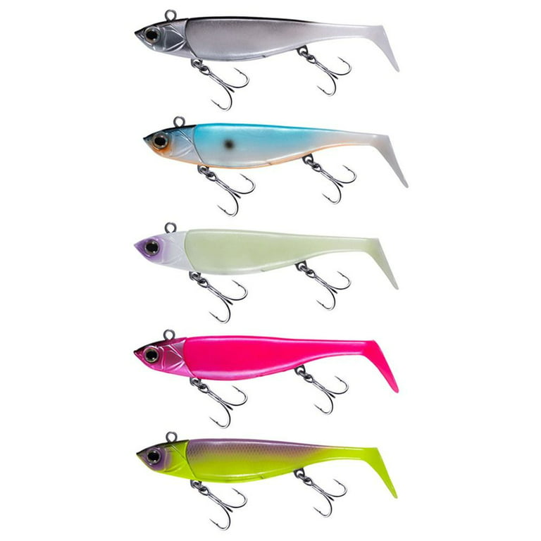 T Tail Silicone 95mm 110mm Fly Fishing Minnow Lure Soft Bass Bait Worm Lead Head Hook 110mm C, Size: 110 mm