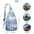 thumbnail image 2 of Sunset Turtle Sling Backpack - Tropical Ocean & Beach Print, Fashionable Crossbody Bag for Students & Office Workers, 2 of 4