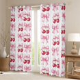thumbnail image 2 of Homewish Kawaii Sweet Cherries Black Out Curtains,Girl Bowknot Ribbon Curtains Pack of 2 (42x63 Each),Pink White Red Bedroom Curtains For Girl Teens,Super Cozy Room Decor, 2 of 6