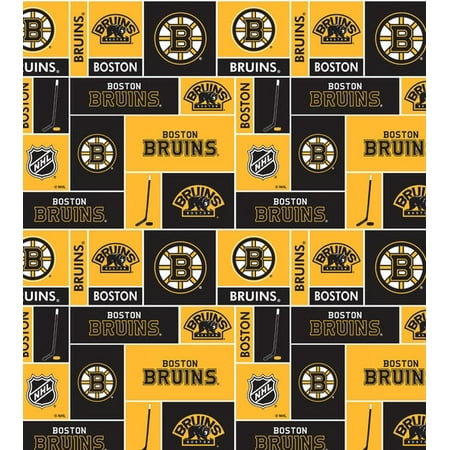 Boston Bruins Cotton Fabric Box Design-Sold By The (Best Fabric Stores In Boston)
