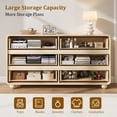 thumbnail image 2 of Aufeile Dresser for Bedroom, 6 Drawer Dresser & Chest of Drawers, 53" Modern Chest of Drawers with Curved Profile Design, Wood Dresser Storage Organizer for Adults, Natural Oak, 2 of 9