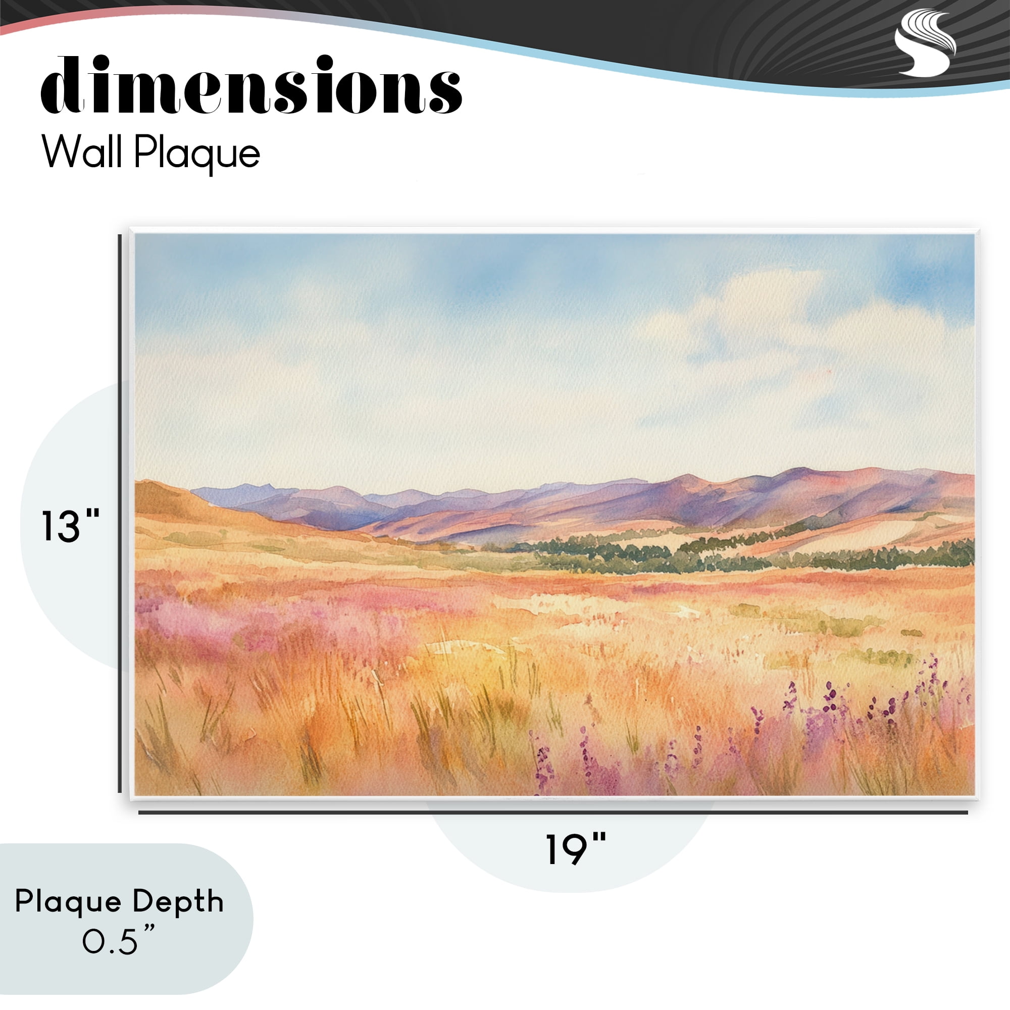 Stupell Industries Pastel Valley Panorama Wall Plaque Art, design by Petal Prints Design