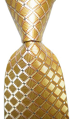 Dark Green & Gold Yellow with white Silk Classic Woven Horse Show Tie *New* 