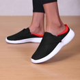 thumbnail image 4 of VeFlora Women's On Backless Mule Sneakers, Breathable Knit Platform Walking Shoes, Comfortable Arch Support Casual Non- Orthopedic Shoes for Everyday(Red/38), 4 of 9
