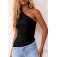 thumbnail image 3 of Top PRETTYGARDEN Mujer Verano 2025 Y2K Un Hombro Negro, 3 of 6