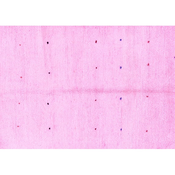 Ahgly Company Indoor Rectangle Solid Pink Modern Area Rugs, 5' x 8'