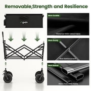 GVDV Collapsible Folding Wagon, 560LBS Large Heavy Duty Utility Cart with All-Terrain Wheels and Adjustable Handles for Shopping, Camping, Sports, Outdoor, Beach, Black