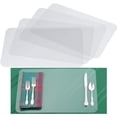 thumbnail image 1 of 12 PCS (43X28cm) -Manteles individuales de plástico transparente para cocina infantil, reutilizables, transparentes, antideslizantes y resistentes al calor BRILLAR  Rojo Verde, 1 of 5