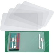12 PCS (43X28cm)-Set de Table Transparent Plastique pour Enfants Cuisine Réutilisables Clair Antidérapants et Résistants à la Chaleur