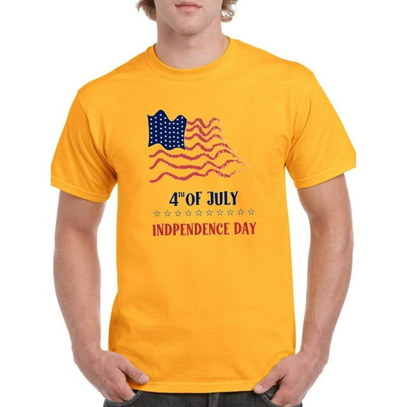 4Th July Crayon Flag T-Shirt Men -Image by Shutterstock, Male 4X-Large