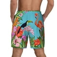 thumbnail image 4 of Balery Tropical Jungle Flamingo Mens Swim Trunks Swim Shorts for Men Quick Dry Inseam Beach Shorts with Compression Liner Pocket-Small, 4 of 9
