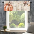 thumbnail image 4 of Fall Pumpkin Farmhouse Short Window Curtain Valances, Orange Thanksgiving Vintage Autumn Plant Rod Pocket Kitchen Valances for Living Room Bedroom Bathroom Cafe 60" x 18", 4 of 8