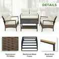 thumbnail image 6 of EAGLE PEAK 4 Pieces Patio Furniture Set Outdoor Wicker Conversation Set Outdoor Patio Chairs, 6 of 8