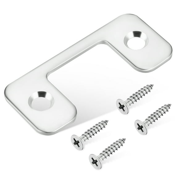 KAKOWELY door strike Strike Plate Door Latch Protector Plate Door Lock Covering Plate Stainless Steel Security Door Lock Replacement Part With Screws2.24"X0.98"X0.08"