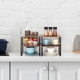 thumbnail image 2 of shiyou-Kitchen Counter Cabinet Shelf Organizer Expandable Set of 4 Shelf Risers Small Stackable Shelves for Kitchen Cupboard Pantry,Brown, 2 of 4