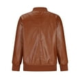 thumbnail image 6 of Patlollav Women's Leather Short Biker Jacket Coat Long Sleeve Solid Pocket Coat/Jacket, 6 of 6