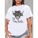 thumbnail image 1 of Camisetas de manga corta para mujer, camisetas de verano estampadas, cómodas, divertidas y casuales, para vacacionesChic Leopard Print Cow Head Graphic Tee for Women - Casual Fashion, Crew Neck, Sho, 1 of 8