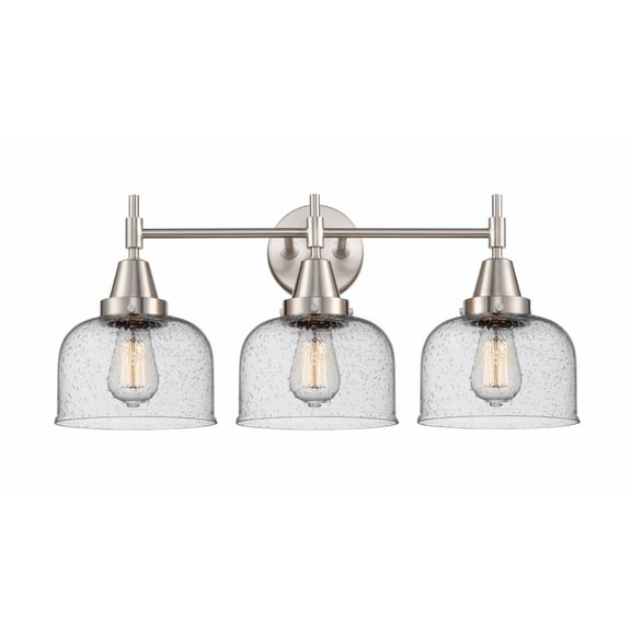 447-3W-SN-G74 Innovations Lighting Caden - 3 Light Bath Vanity-11 Inches Tall and 26 Inches Wide-Satin Nickel Finish-Seedy Glass Color