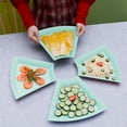 thumbnail image 1 of Vrorvz Microwave and Dishwasher Safe Trapezoidal Dinner Plates Impregnable Plastic Reusable Lightweight Plates for Kitchen or Camping Drop Resistant to Fragile Dinnerware, 1 of 6