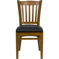 thumbnail image 3 of Bowery Hill 19.25" Traditional Vinyl/Wood Dining Chair in Cherry/Black, 3 of 6
