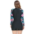 thumbnail image 3 of SWSMCLT Women's Long Sleeve Swimsuit Swimming One Piece Swimsuit One Piece Rash Guard Padded Short Summer Zip Red 4, 3 of 5
