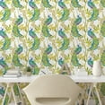 thumbnail image 3 of Ambesonne Peacock Peel & Stick Wallpaper for Home, Vivid Birds on Branches, 13"x72", Multicolor, 3 of 6