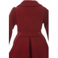 thumbnail image 3 of Little Girls Cozy Long Sleeve Collar Button Flower Girl Coat Jacket Cover Outerwear Burgundy 6 (J20K49S), 3 of 3
