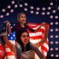 thumbnail image 1 of Luces de cadena de estrellas azules, blancas y rojas, creativas con pilas para el Día de la Independencia, 1 of 6
