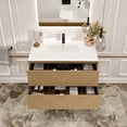 thumbnail image 4 of Eviva Lotus 30"W x 19"D Oak Wallmount Bathroom Vanity with White Solid Surface Integrated Sink Top, 4 of 8