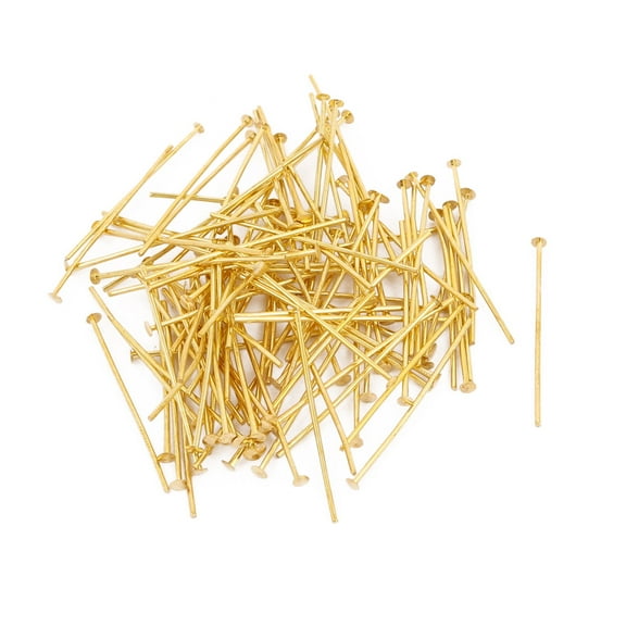 Unique Bargains 100Pcs 3cm Length Copper Chandelier Connector Needle Golden Tone for Crystal