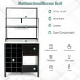 thumbnail image 6 of Giantex Bar Cabinet, Wine Storage Cabinet w/Detachable Glass Holder & Wine Racks, Kitchen Bakers Rack, Black, 6 of 6