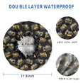 thumbnail image 3 of Shower Caps,Cartoon Construction Vehicles Yellow Black Pattern Waterproof Shower Cap for Women 4 Pieces,Double Reusable Hair Cover for Shower PEVA Elastic Stretch Hem, 3 of 7