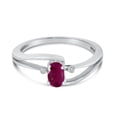 thumbnail image 6 of 10k White Gold Oval Ruby And Diamond Wave Ring, 6 of 6